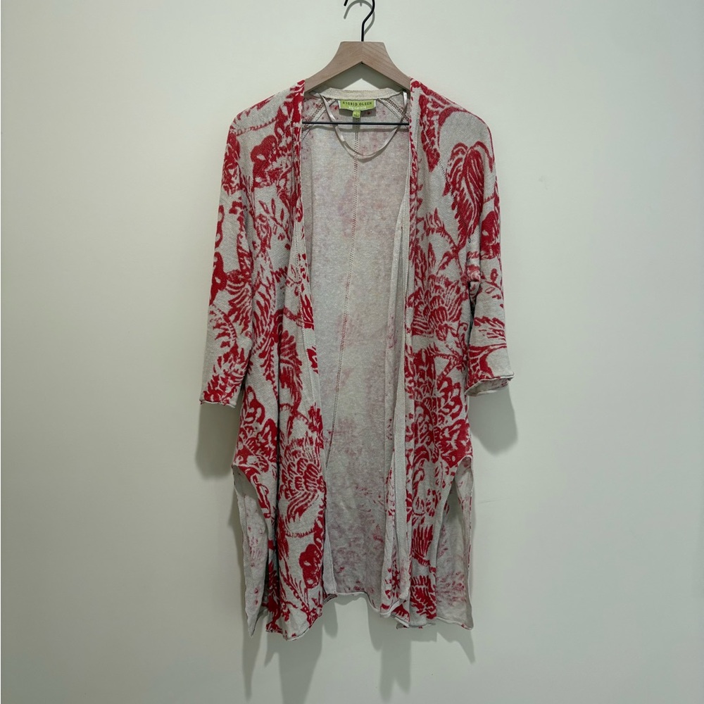 Sigrid Olsen Signature 100%Linen Long Line Cardigan